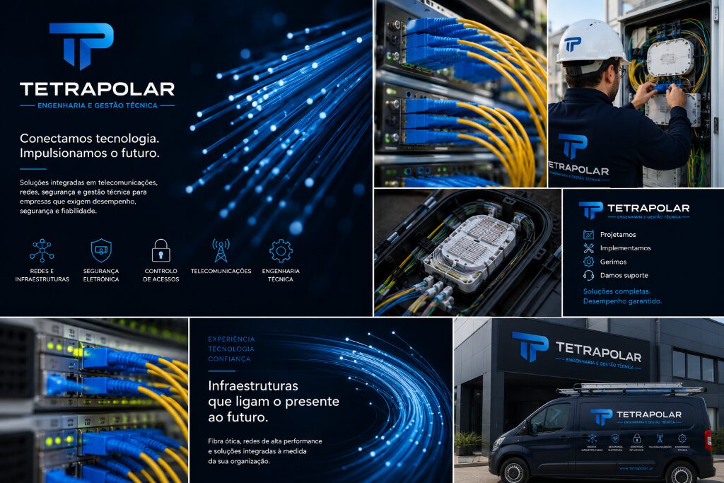 Infraestruturas de fibra ótica e telecomunicações Tetrapolar